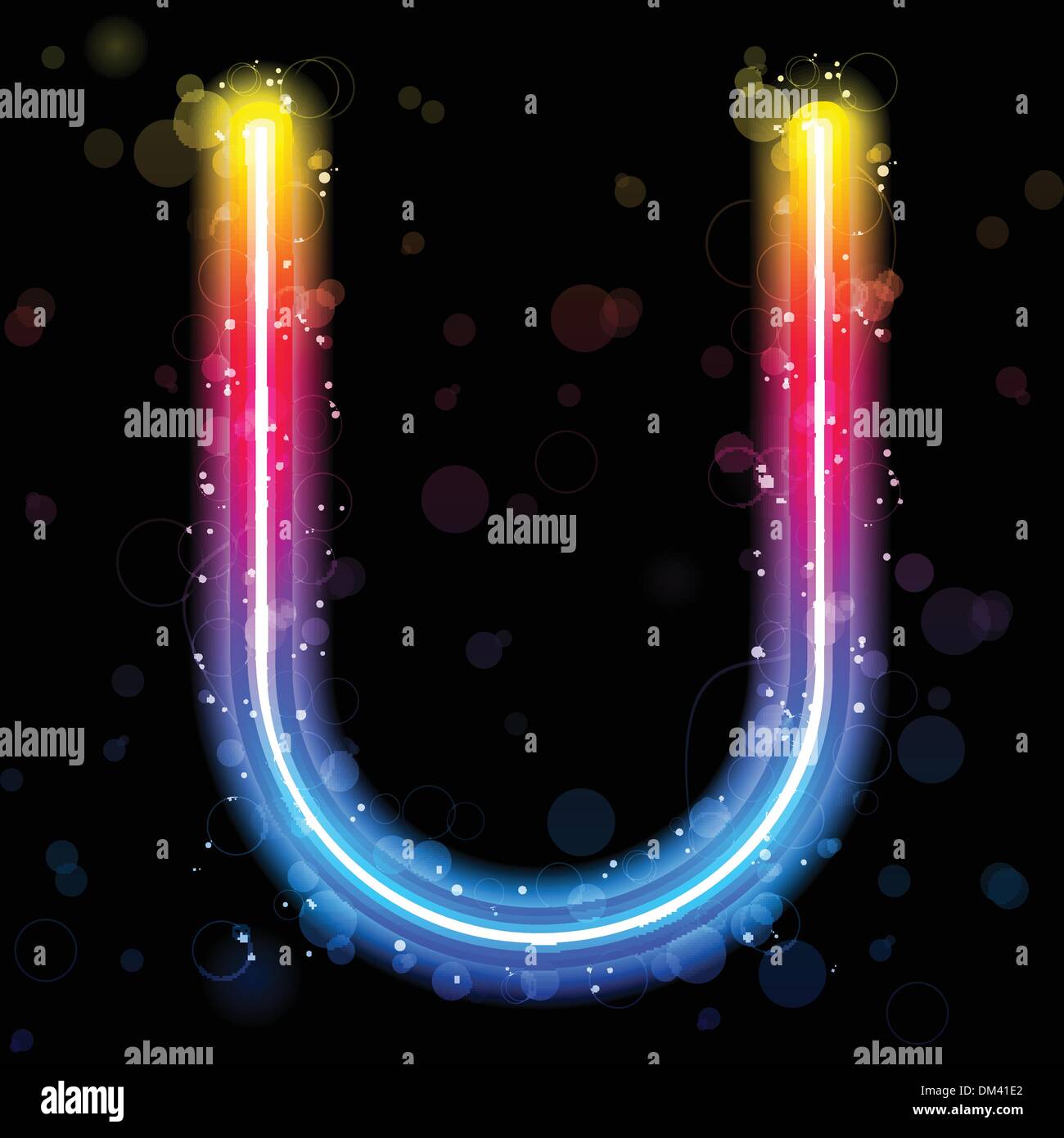 Alphabet Regenbogen leuchtet Glitter mit funkelt Stock Vektor