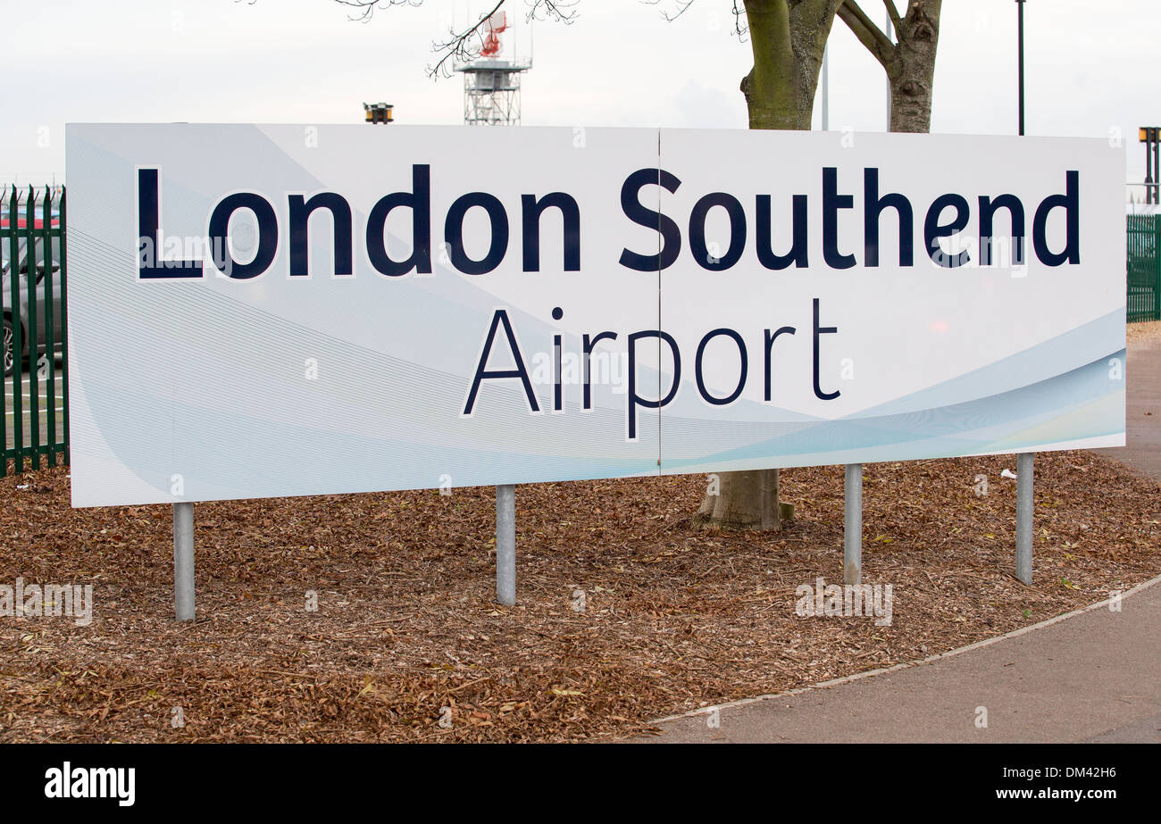 29.11.2013 London Southend Airport Zeichen Stockfoto