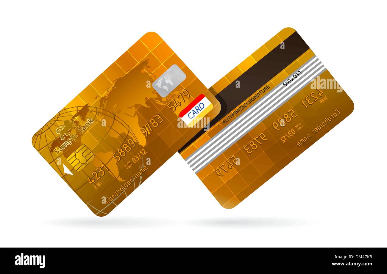 Gold-Kreditkarte Stock Vektor