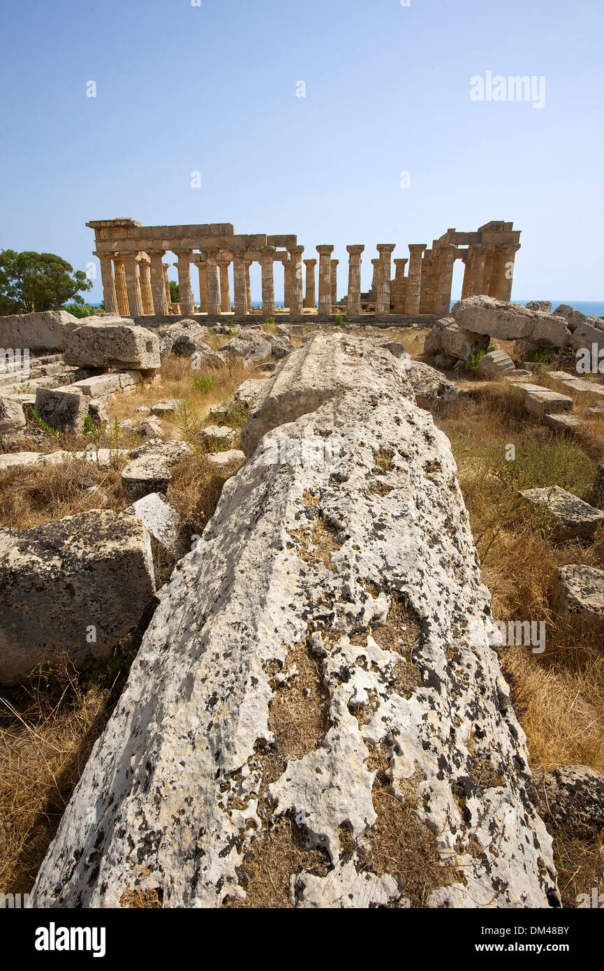 Italien-Sizilien-Süd-Italien-Europa Insel Tempel der Hera Selinunt Tempelarchitektur Baugeschichte historische Gebäude Stockfoto