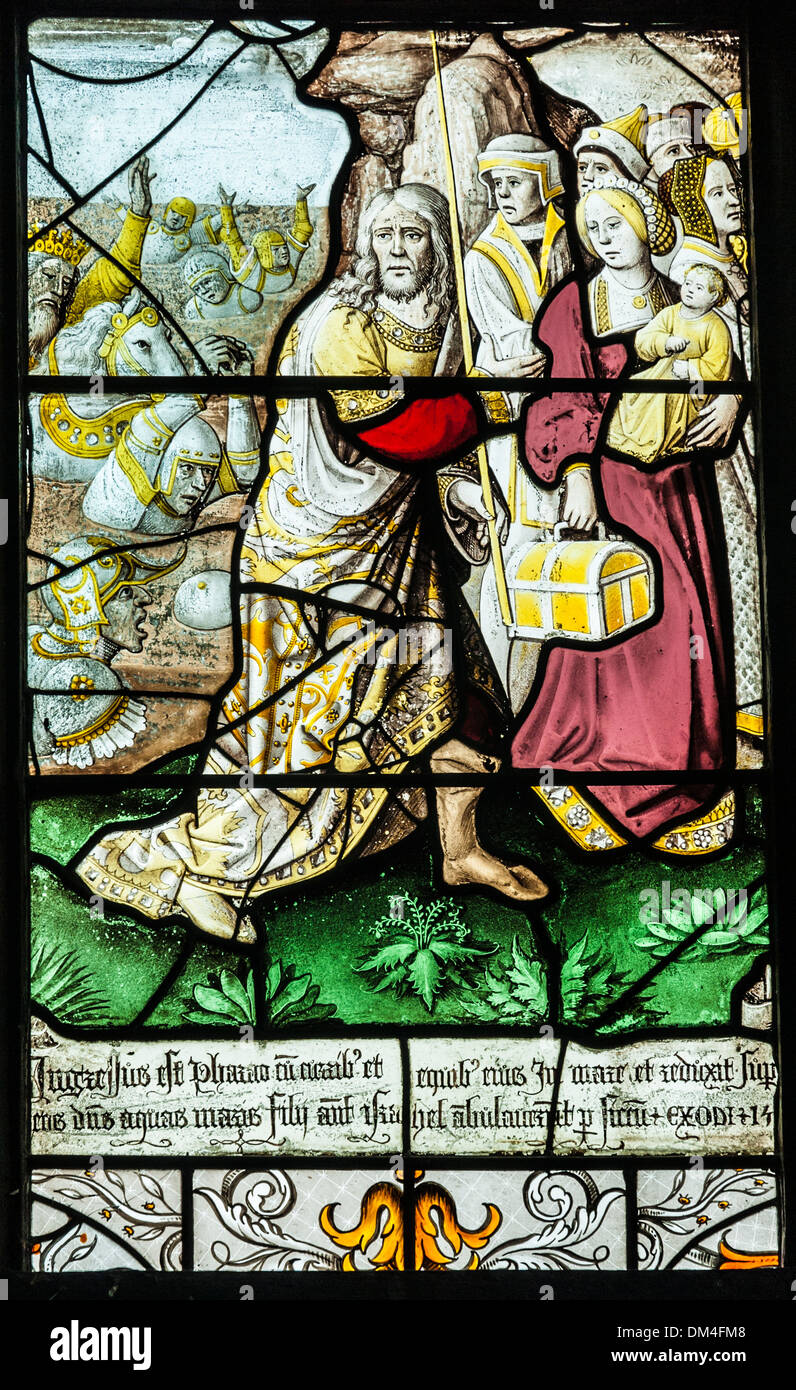 16. Jahrhundert Glasmalerei Darstellung Jesu wird weiter verfolgt, von den römischen Soldaten. Stockfoto