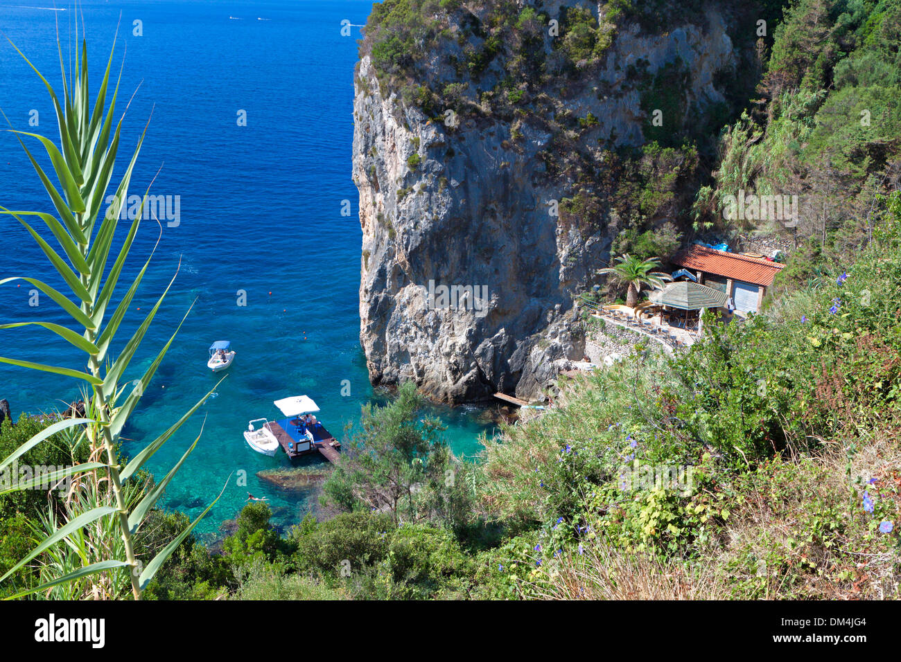 Strand von Paleokastritsa auf Korfu in Griechenland Stockfoto