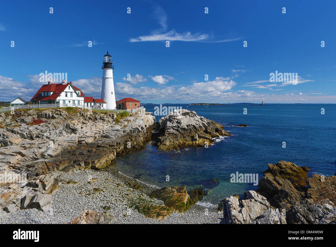 Elizabeth Fort Williams Head Light Maine Portland USA USA Amerika Architektur Kap Stadt Küste Landschaft Leuchtturm Stockfoto