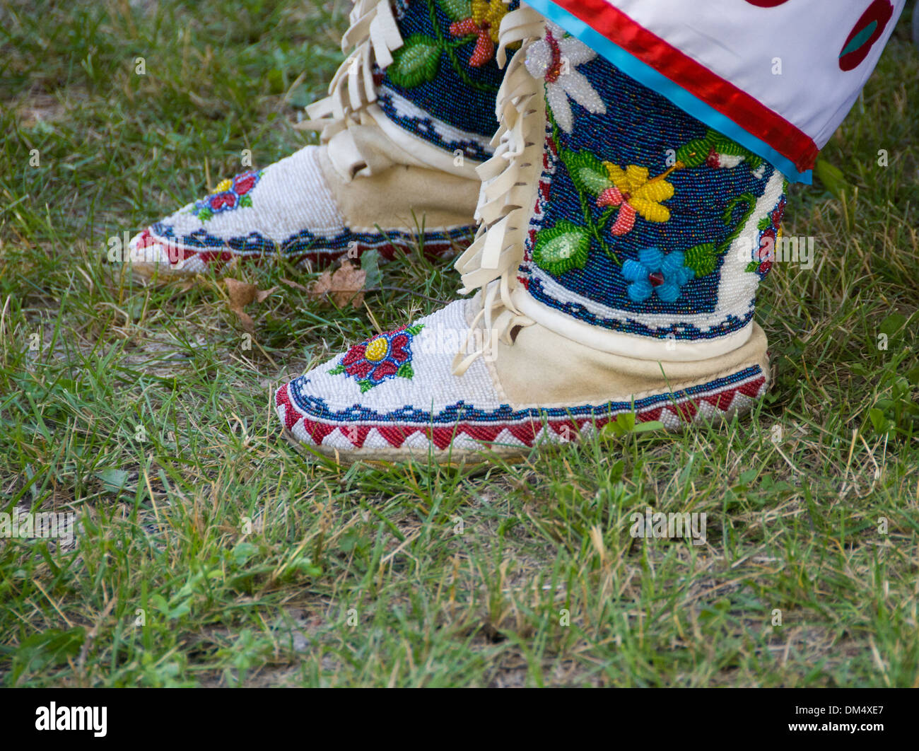 Traditionelle Schuhe Mohawk Nation Quebec Kanada Stockfoto