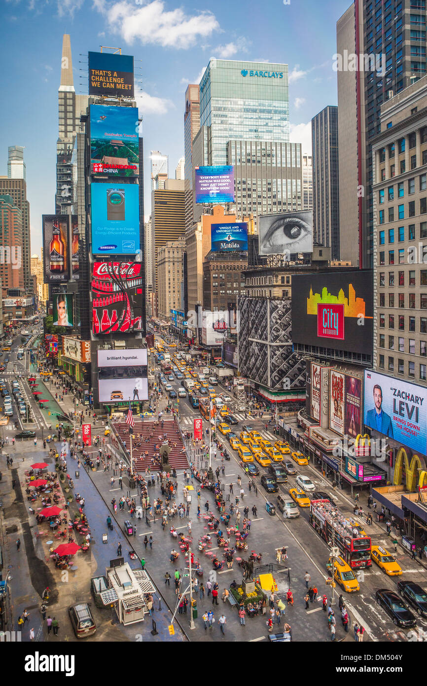 Manhattan New York USA United States America Times Square Werbung Werbung Architektur Stadt bunte Farben Stockfoto