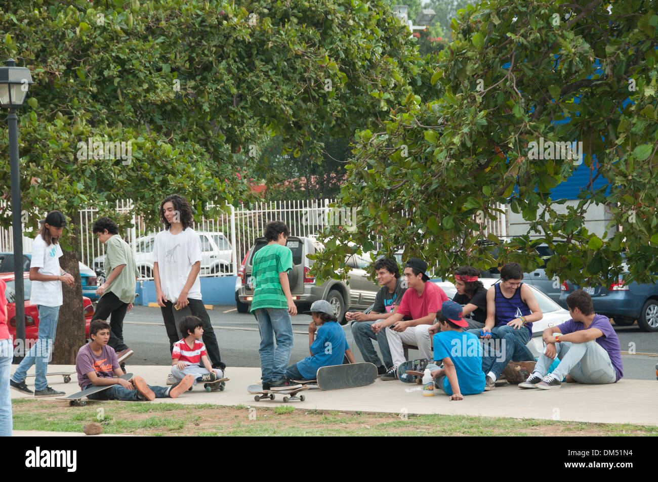 Gruppe von Jugendlichen Zentraltal Costa Rica Stockfoto