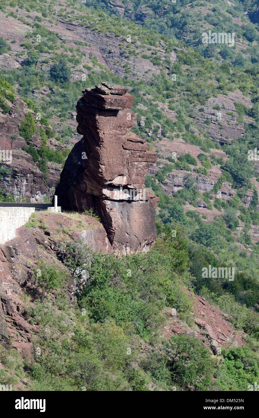 Tête de Femme Rock Formation Daluis Schlucht Haut-Var Alpes-Maritimes Frankreich Stockfoto