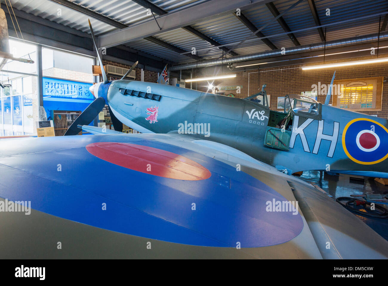 UK Vereinigtes Königreich Europa Großbritannien Großbritannien England Kent RAF Manston Spitfire und Hurricane Museum Spitfire Flugzeug Flugzeuge Stockfoto