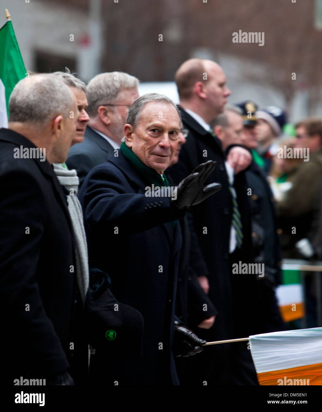 NEW YORK, NY, USA - MAR 16: Bürgermeister Bloomberg bei der St. Patricks Day Parade am 16. März 2013 in New York City, USA. Stockfoto