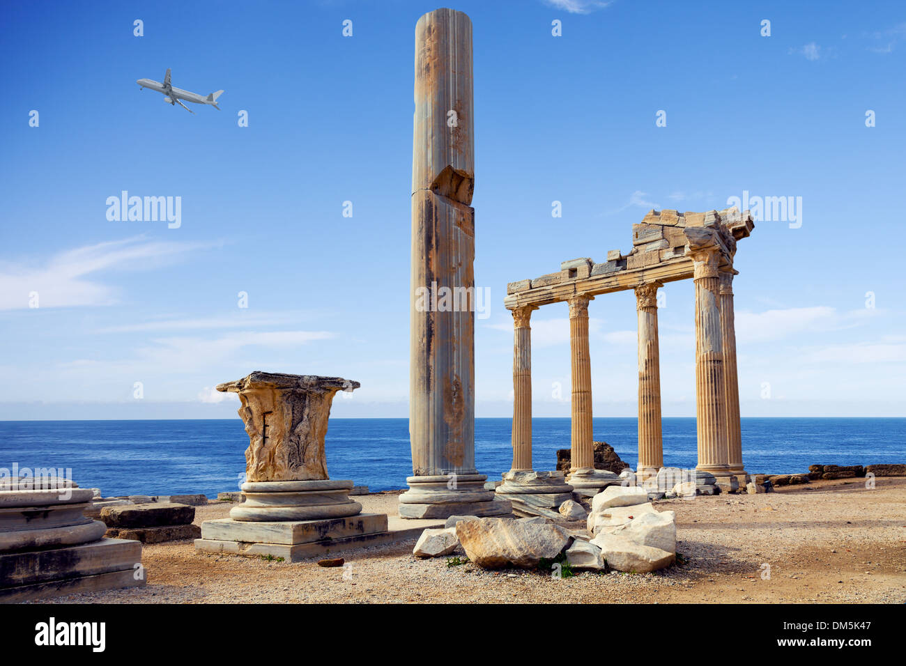 Die Ruinen eines antiken Tempels in Side, Türkei Stockfoto