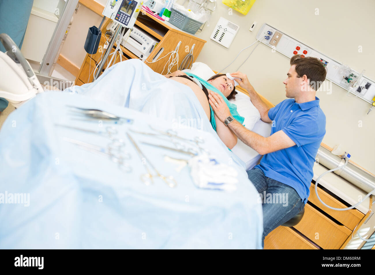 Geburt im Krankenhaus Stockfoto