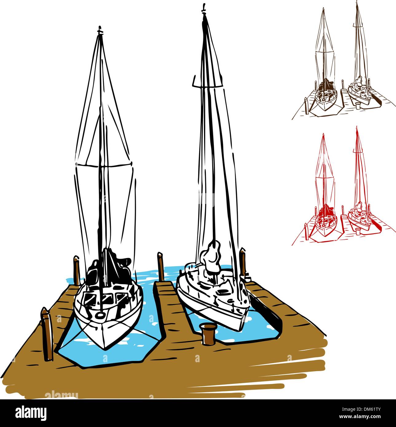 Yacht-Dock Stock Vektor