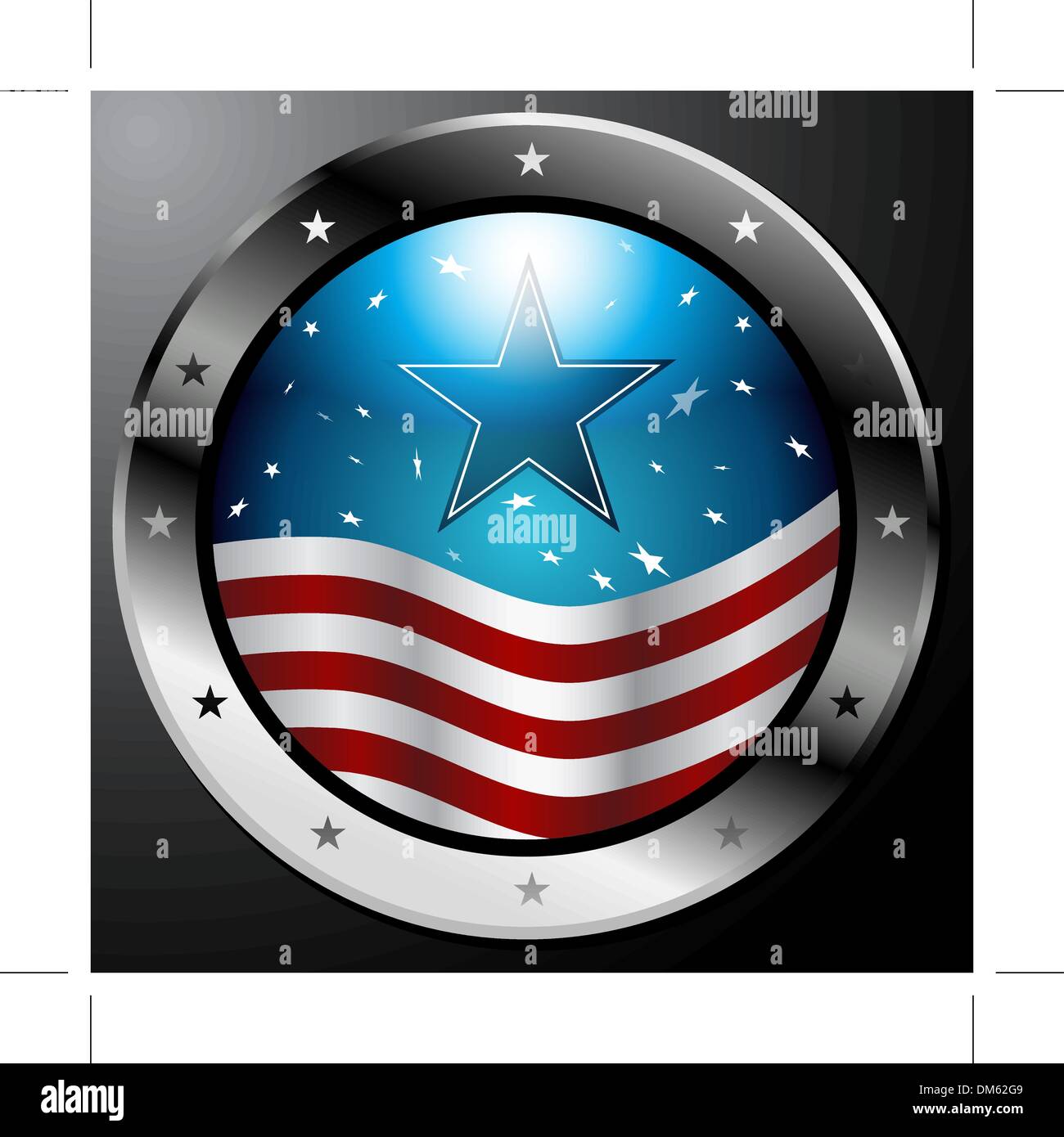 Amerikanische Flagge Button Stock Vektor