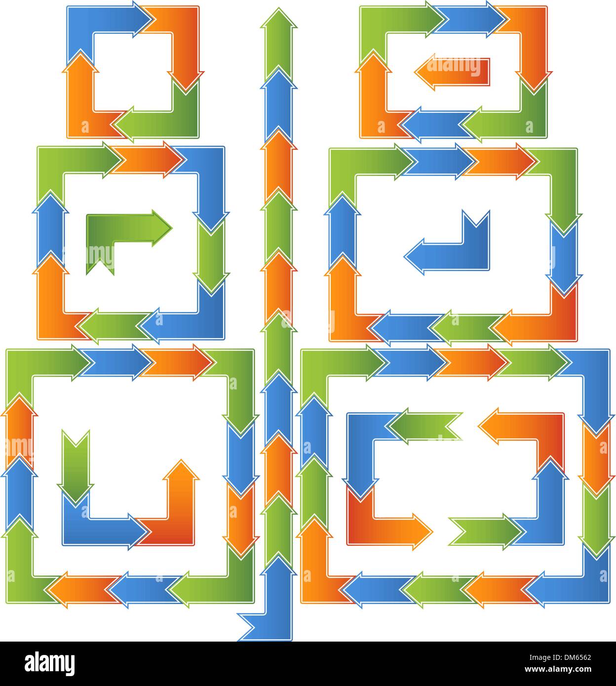 Workflow-Prozess-Diagramm - Pfeile Stock Vektor