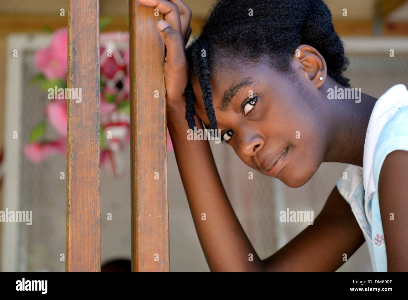 Junge Frau, Tchawa, Leogane, Haiti Stockfoto