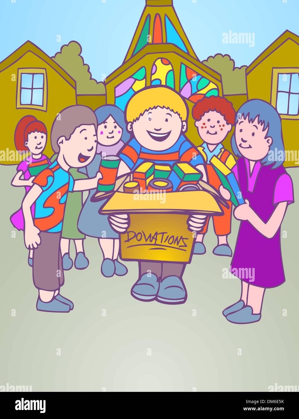 Kinder Spenden zu sammeln Stock Vektor