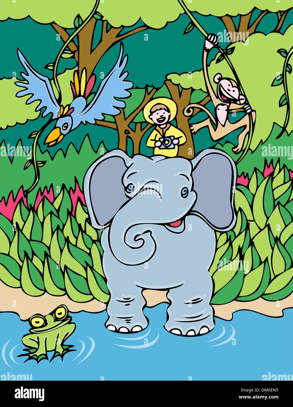 Elefantenritt Stock Vektor