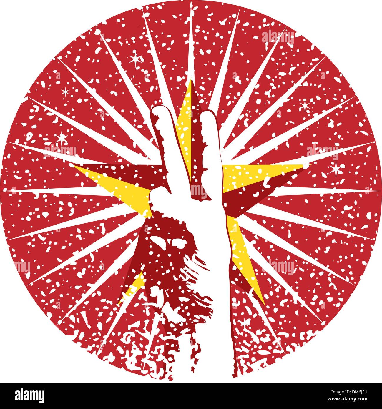 Frieden unterzeichnen rotes Logo Stock Vektor