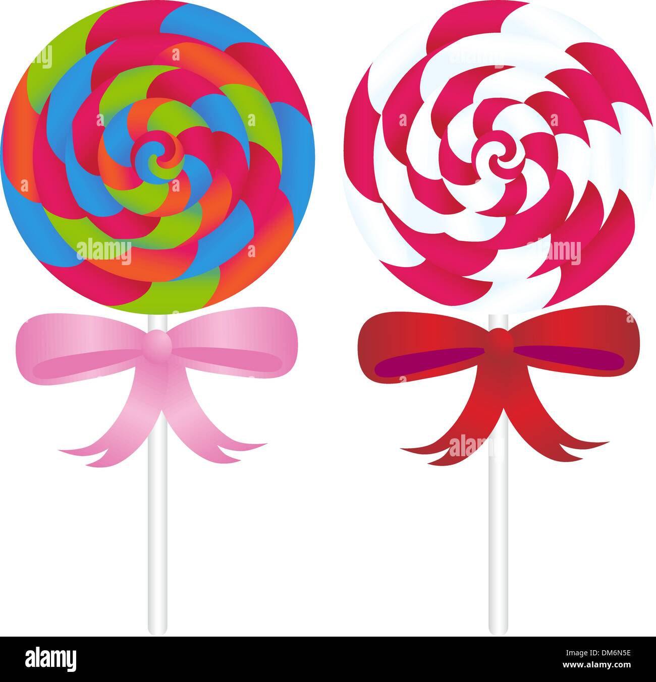Lollipop-Bonbons mit Bändern Stock Vektor