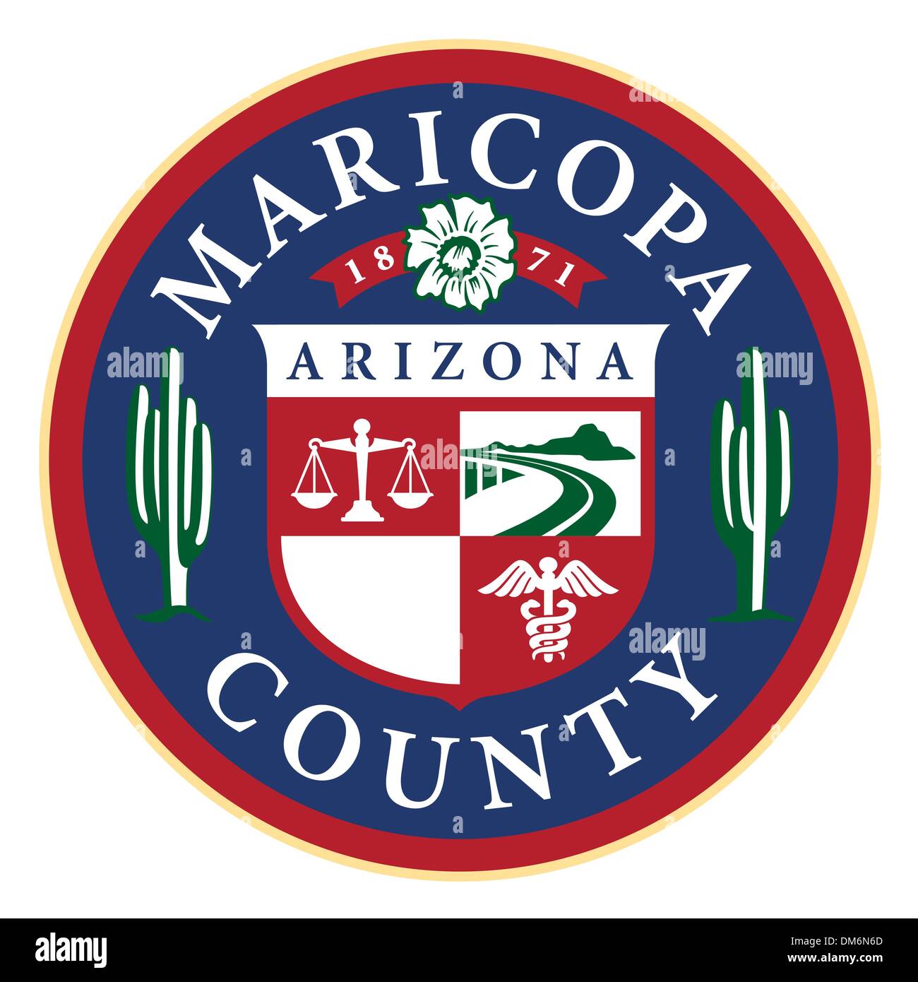 Siegel der Maricopa County, Bundesstaat Arizona (Phoenix) Stock Vektor