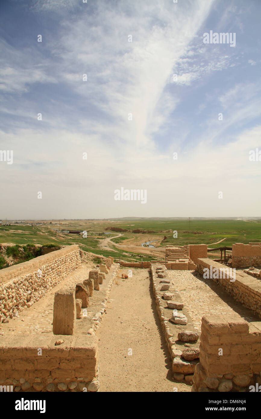 Israel, Negev-Wüste, Tel Beer Sheba, die Lagerhäuser in der biblischen Stadt Beer Sheba, UNESCO-Weltkulturerbe Stockfoto