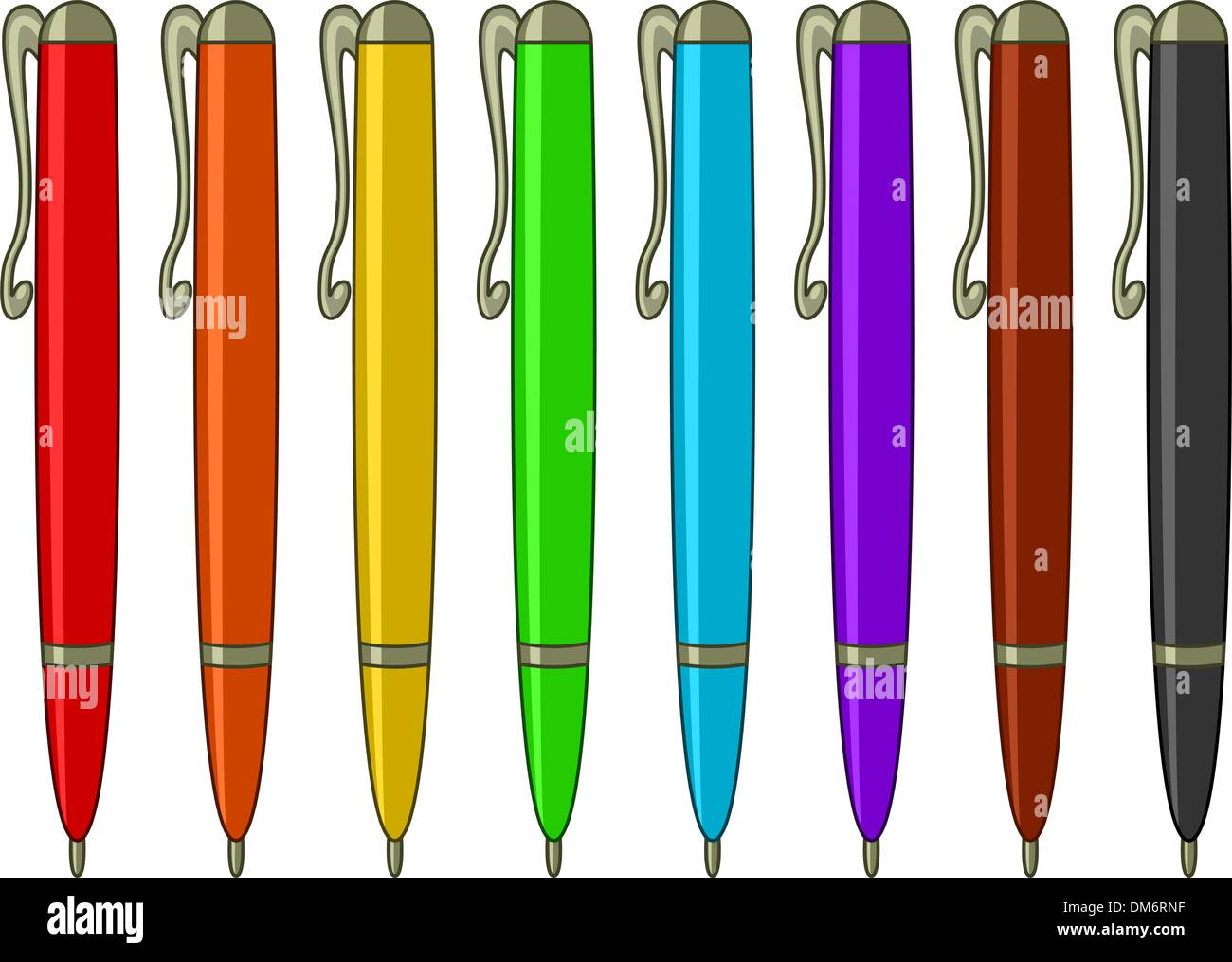 Reihe von bunten Stiften Stock Vektor