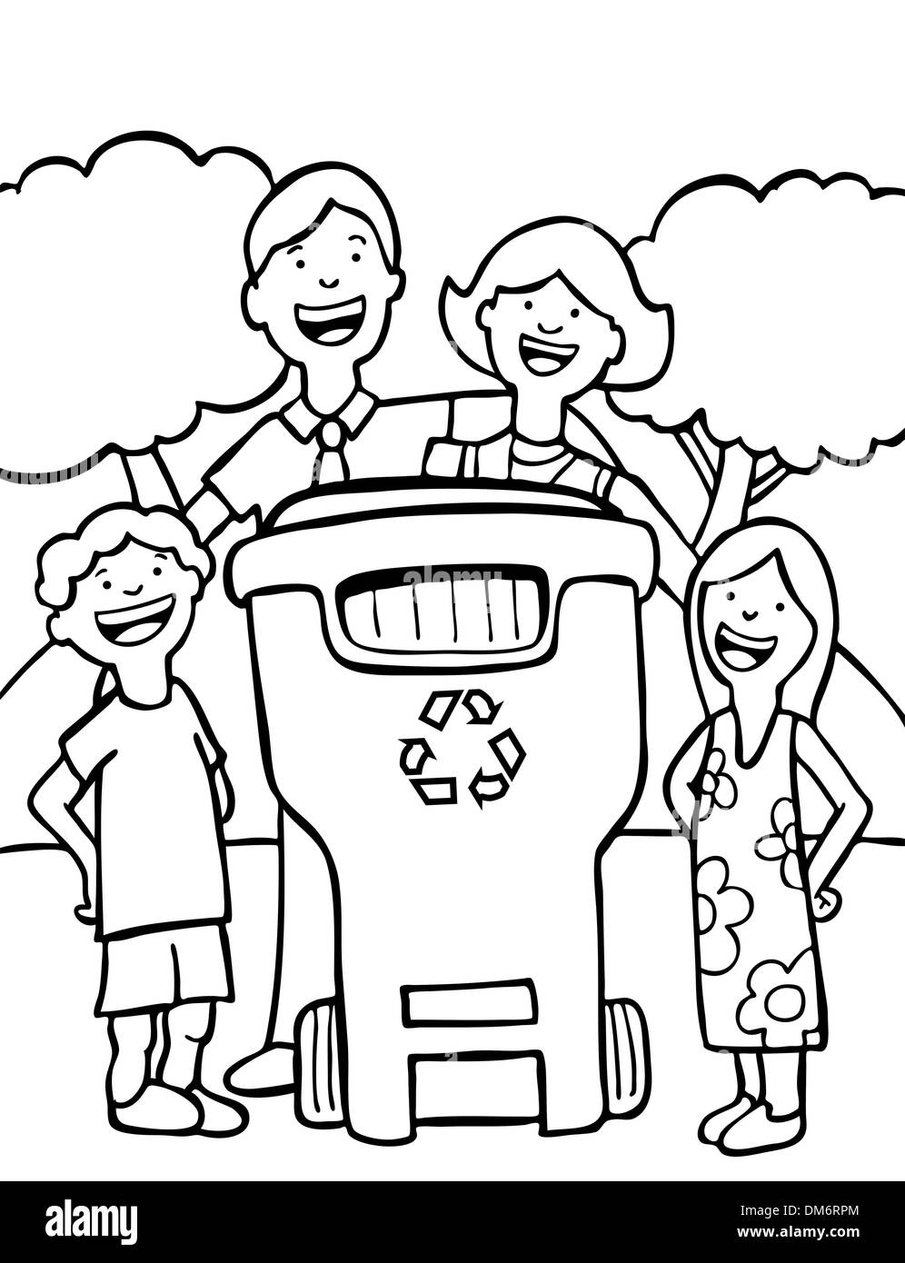 Familie Recycling Stock Vektor
