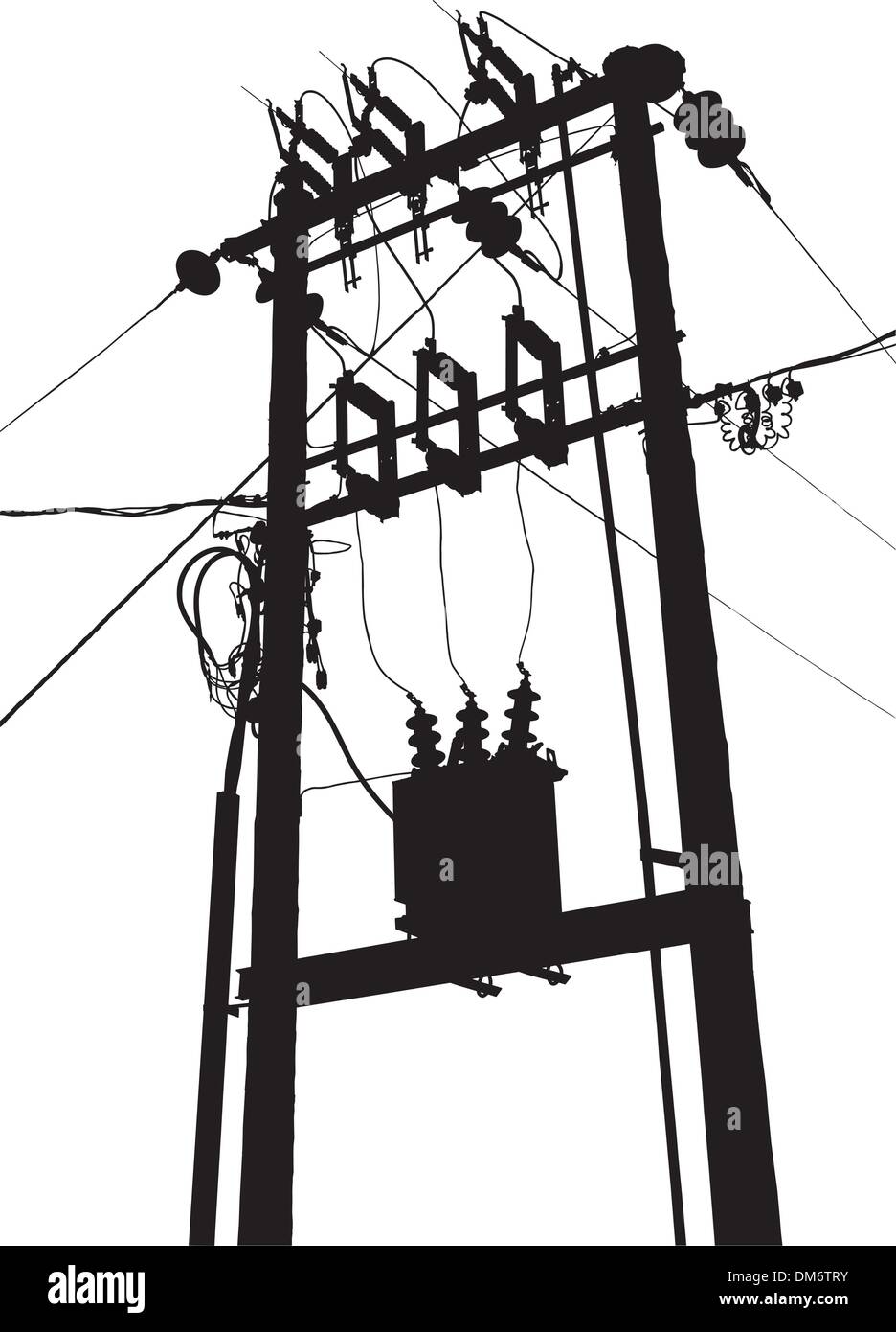 Elektrisches Umspannwerk Stock Vektor
