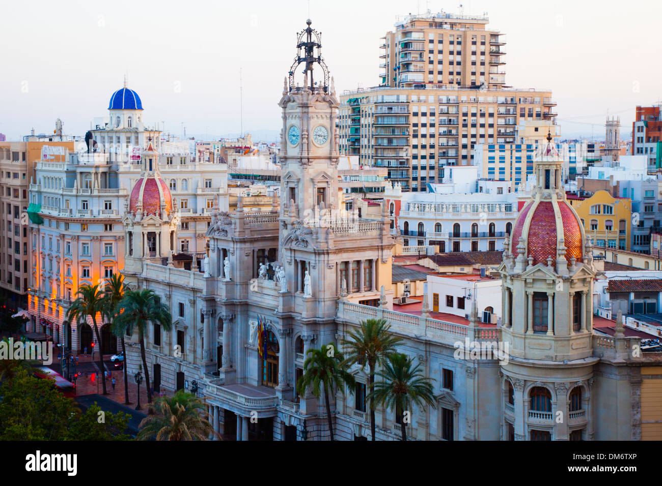 Plaza Ayuntamiento Valencia, Spanien. Stockfoto