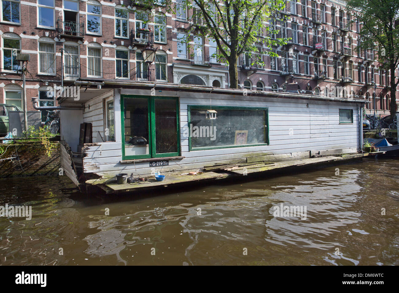 Hausboote in Amsterdam Stockfoto