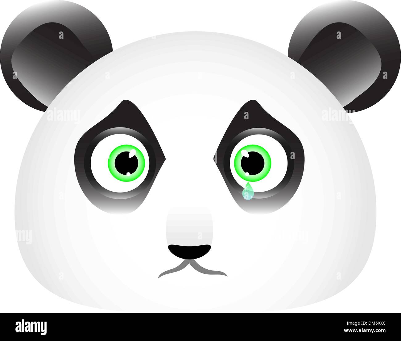 Trauriger Panda Gesicht mit Tränen in den Augen Stock Vektor