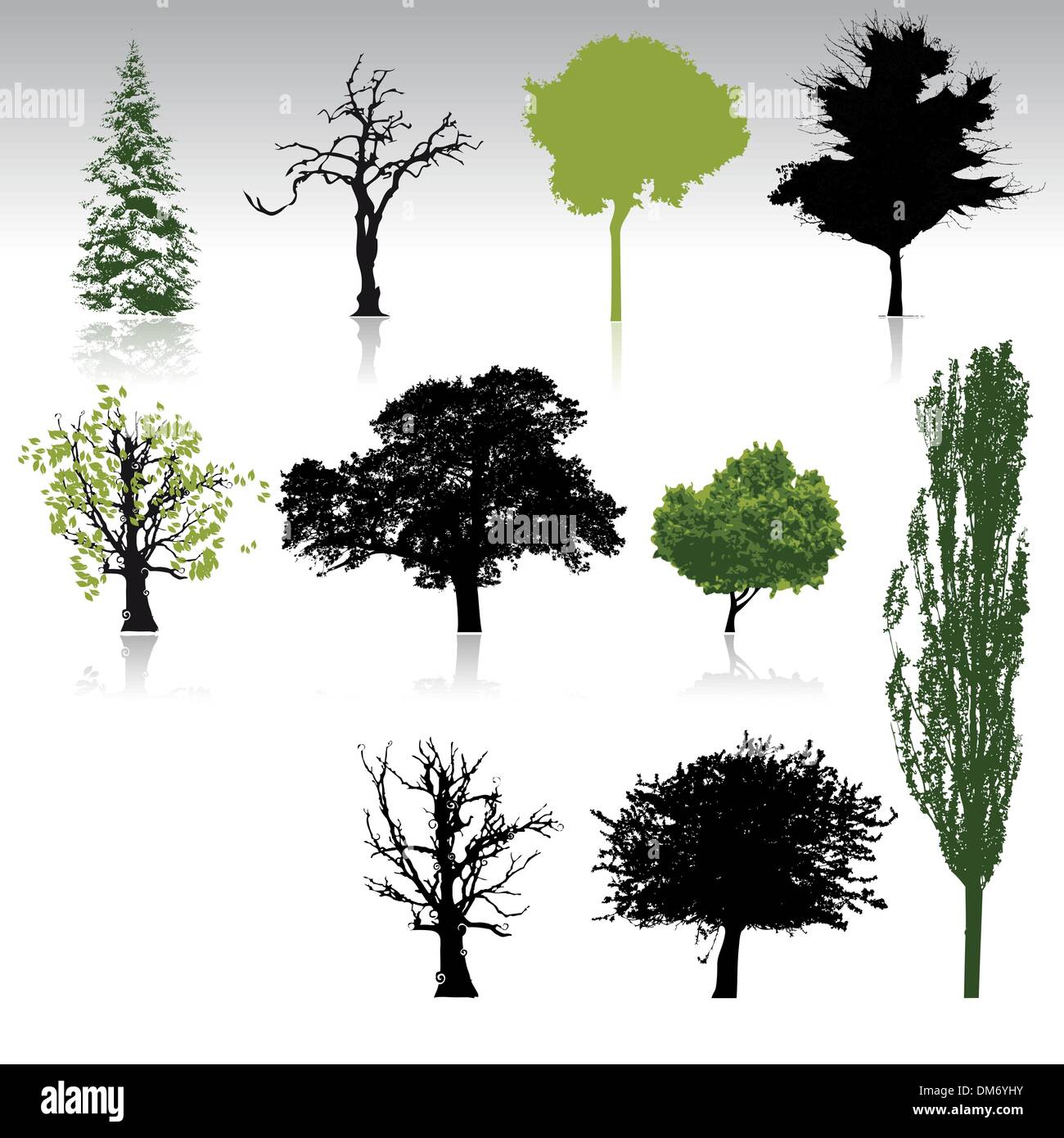 Bäume-Sammlung für Ihr design Stock Vektor