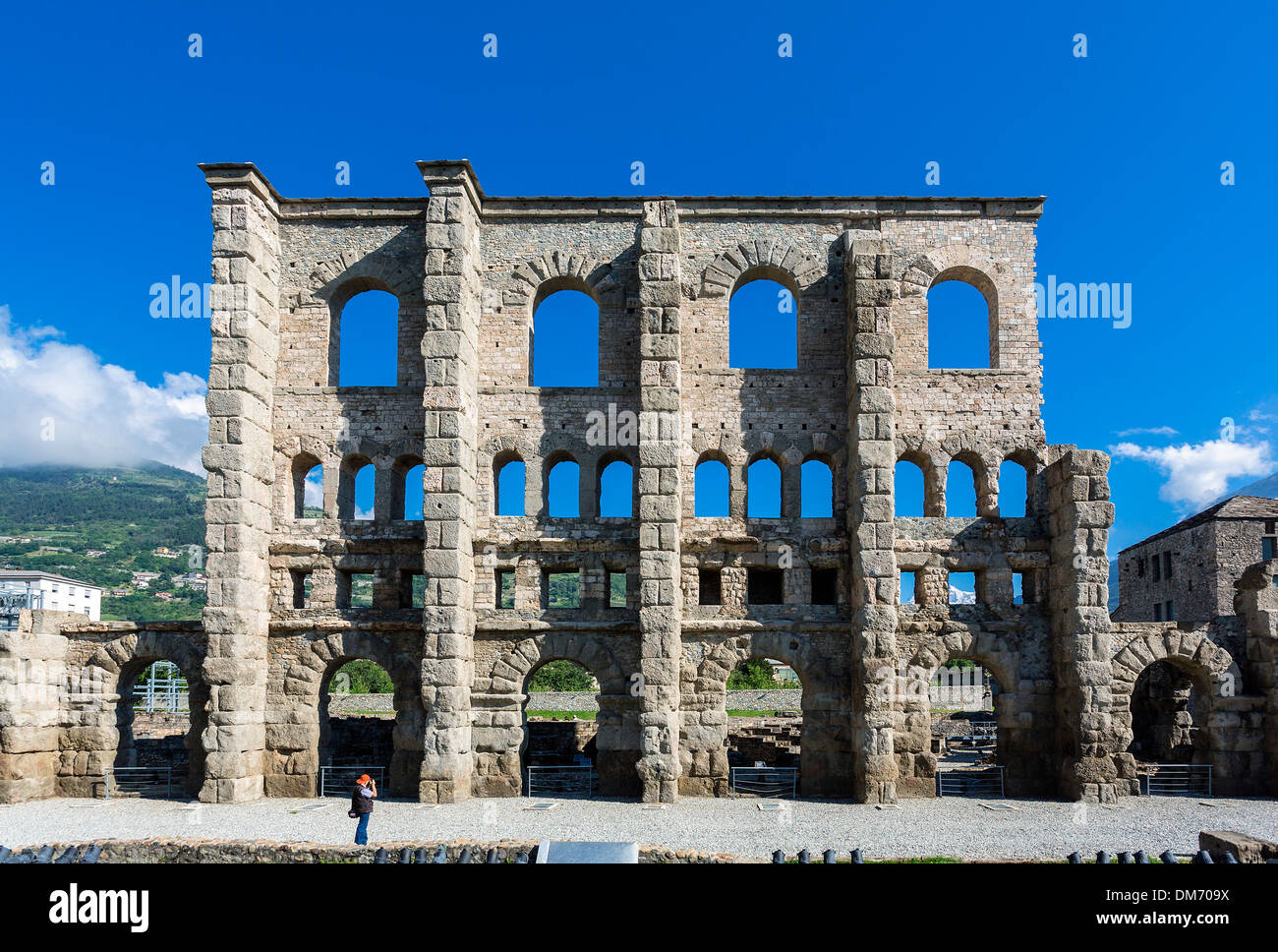 Italien, Valle d ' Aosta, Aosta, Römisches Theater Stockfoto