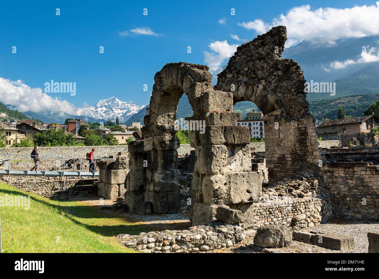 Italien, Valle d ' Aosta, Aosta, Römisches Theater Stockfoto