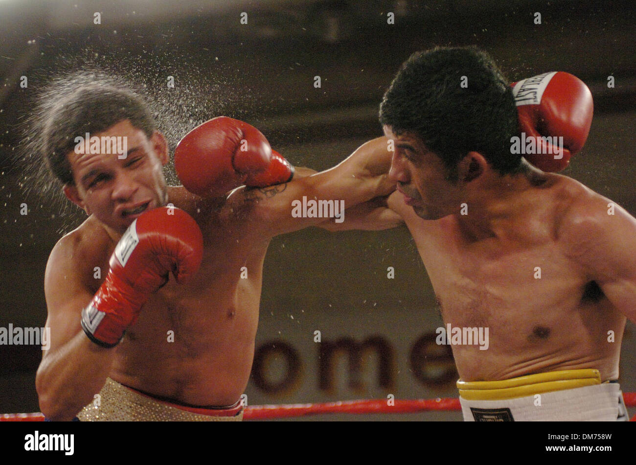 Sep 23, 2005; Los Angeles, Kalifornien, USA; JUAN DE DIOS NAVARRO Niederlagen MIGUEL A RAMIREZ durch TKO. Der Kampf war auf dem Undercard der Überschrift Event für Oscar De La Hoya's 'Solo Boxeo De Miller"von Golden Boy Promotions gefördert. Obligatorische Credit: Foto von Rob DeLorenzo/ZUMA Press. (©) Copyright 2005 von Rob DeLorenzo Stockfoto