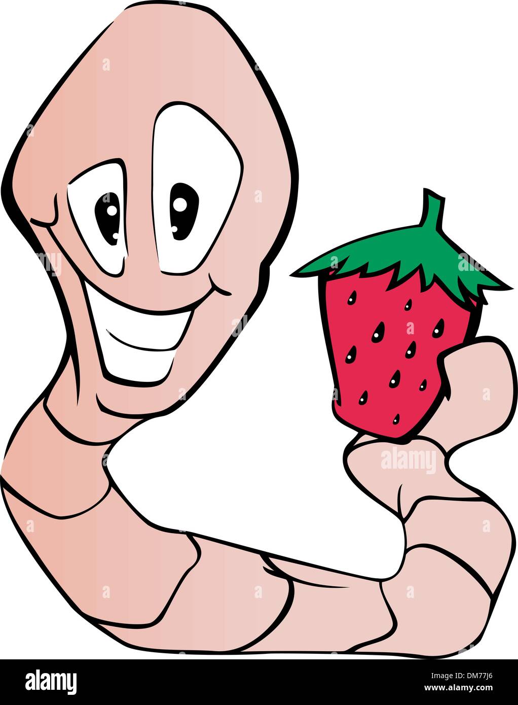 Wurm und strowberry Stock Vektor