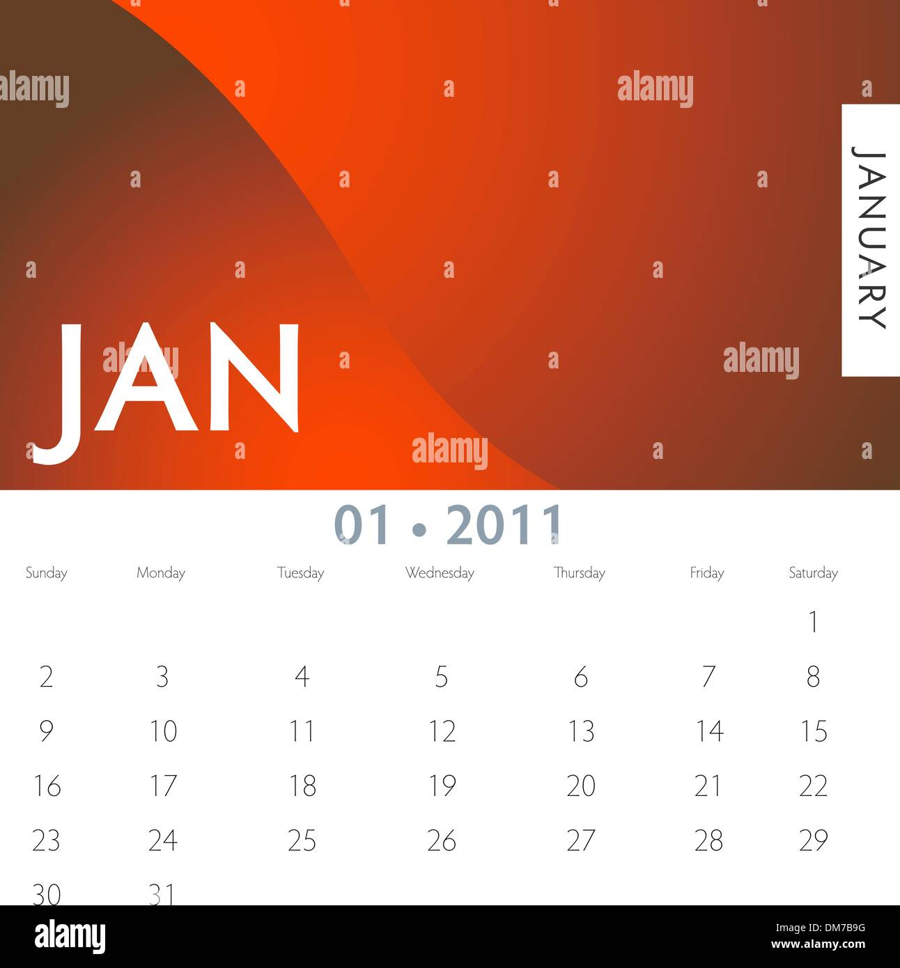 Januar Kalender Stock Vektor