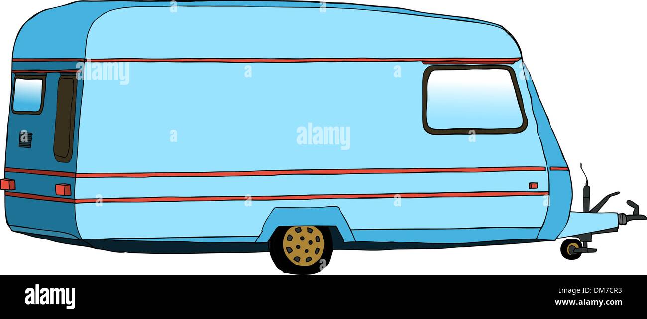Wohnwagen oder Wohnmobil Stock Vektor