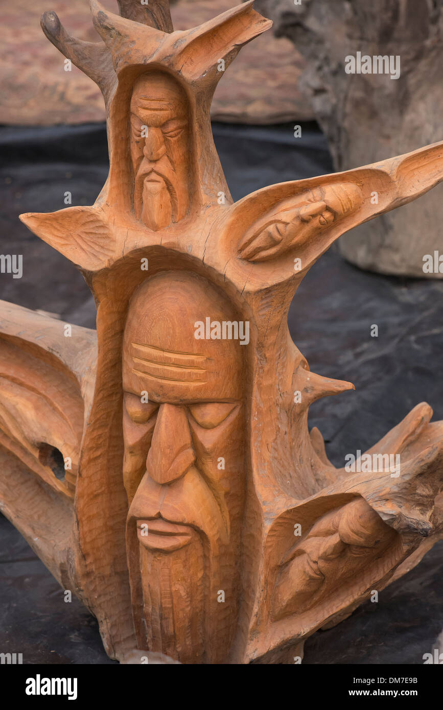 Hand Skulptur [RM] auf Holz von allen alten Weisen. Stockfoto