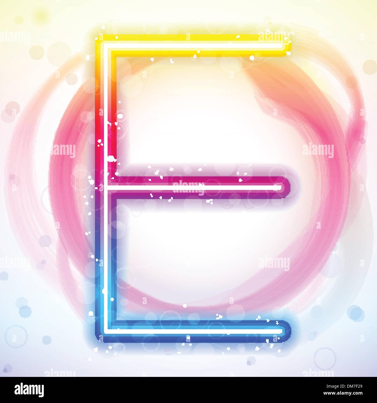 Alphabet Rainbow Lichter im Kreis weißer Hintergrund Stock Vektor