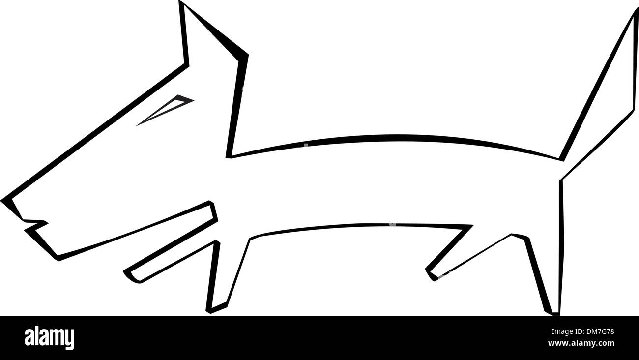 Hund auf weißem Hintergrund Stock Vektor