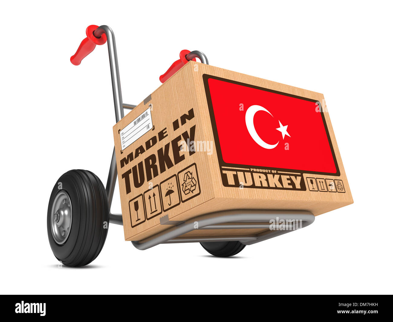 Hergestellt in der Türkei - Karton zum LKW. Stockfoto