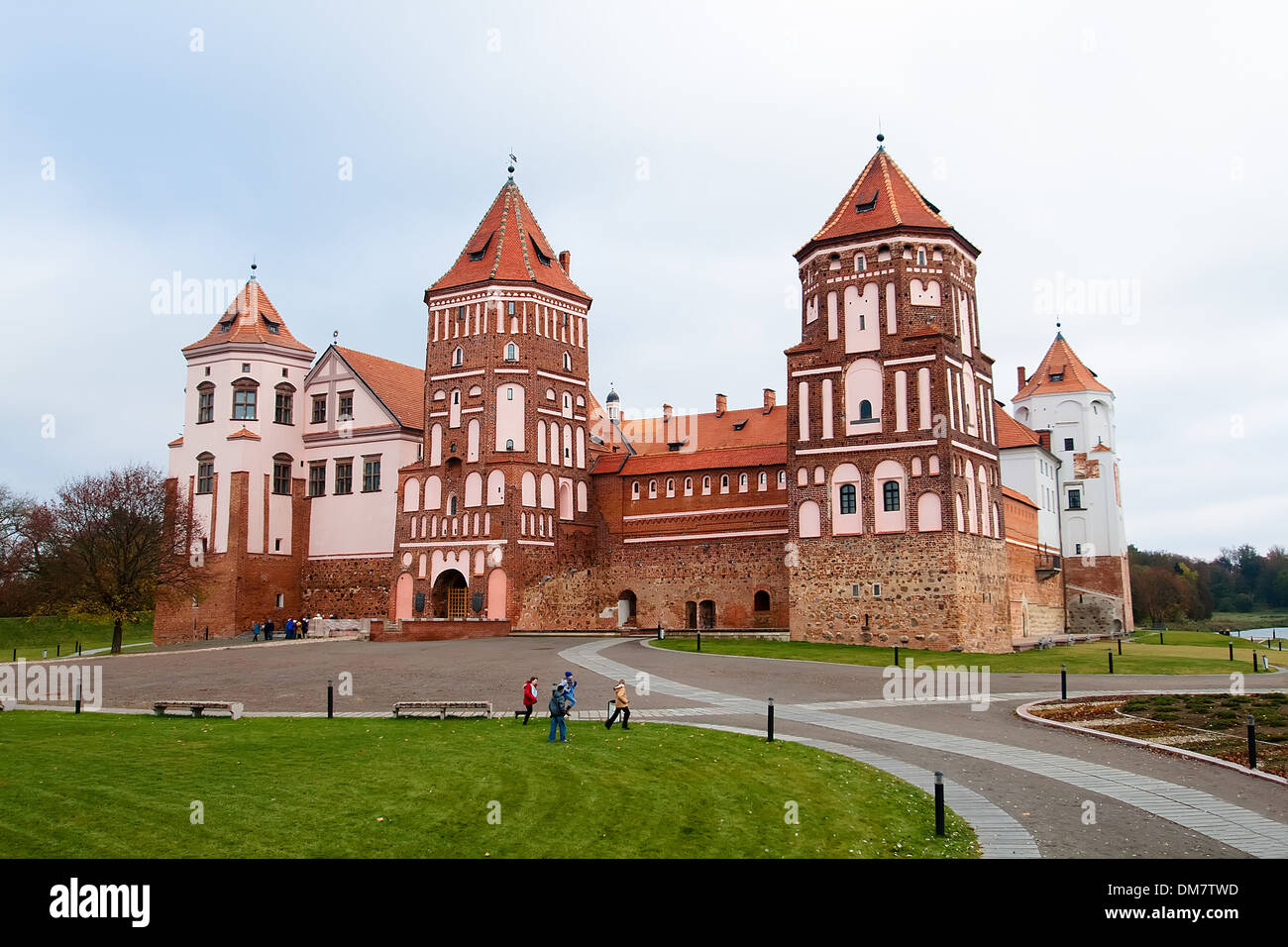 Mittelalterliche Burg in der Stadt Mir in Belarus Stockfoto