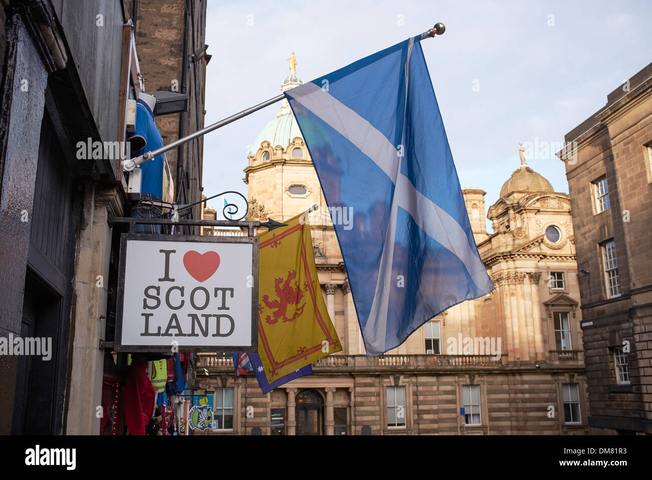 Ich Herz Schottland Souvenirladen im Stadtzentrum von Edinburgh Stockfoto