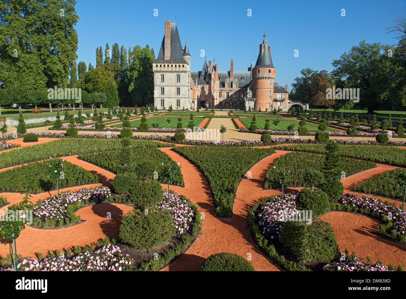 FRANZÖSISCHEN GARTEN GESCHAFFEN, ENTWÜRFE VON ANDRE LE NOTRE, GÄRTNER, KÖNIG LOUIS XIV, CHATEAU DE MAINTENON, Stockfoto