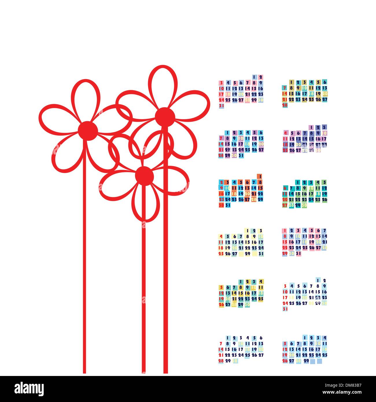 2010 Kalenderkarte Stock Vektor
