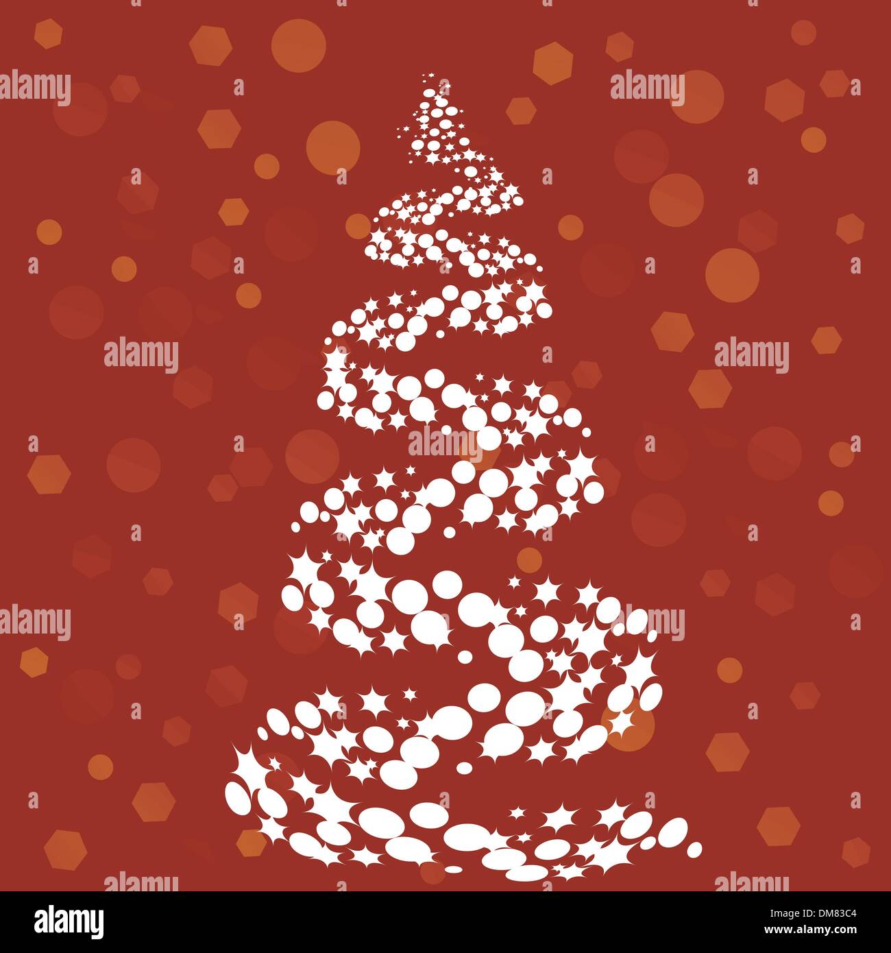 Abstrakter Weihnachtsbaum auf rotem Grund Stock Vektor