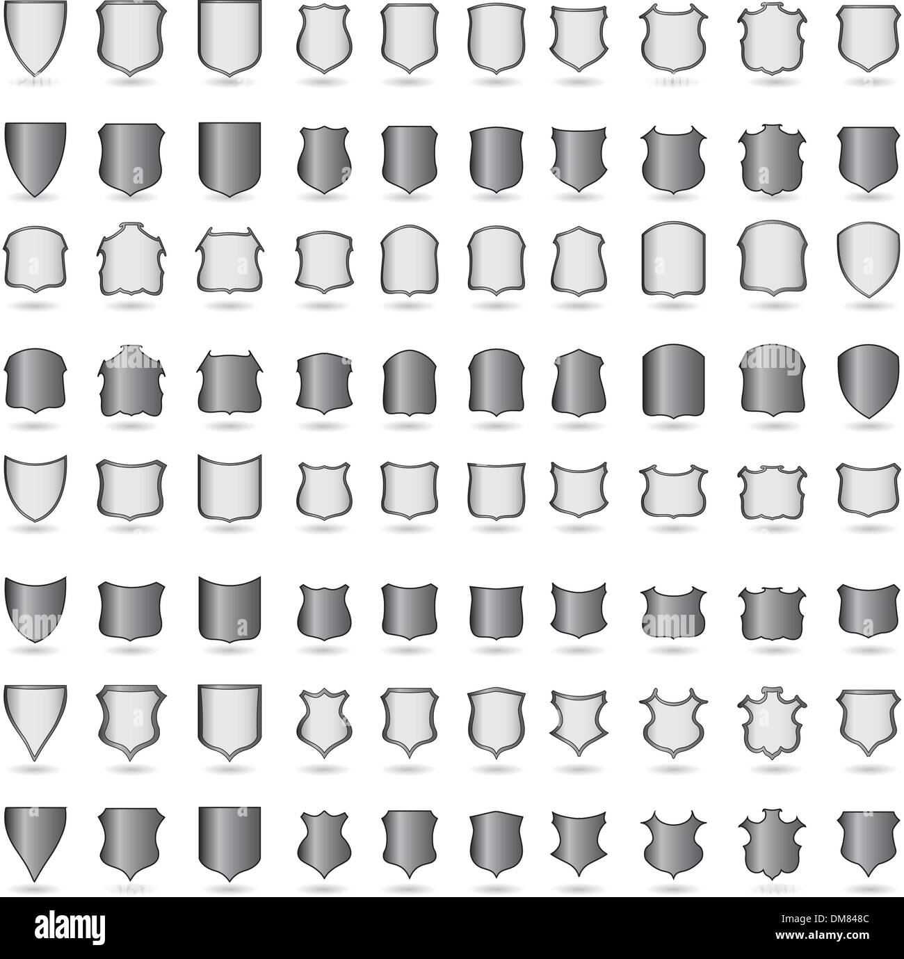 Vektor-Schilde für Design. Black Kollektion. Stock Vektor