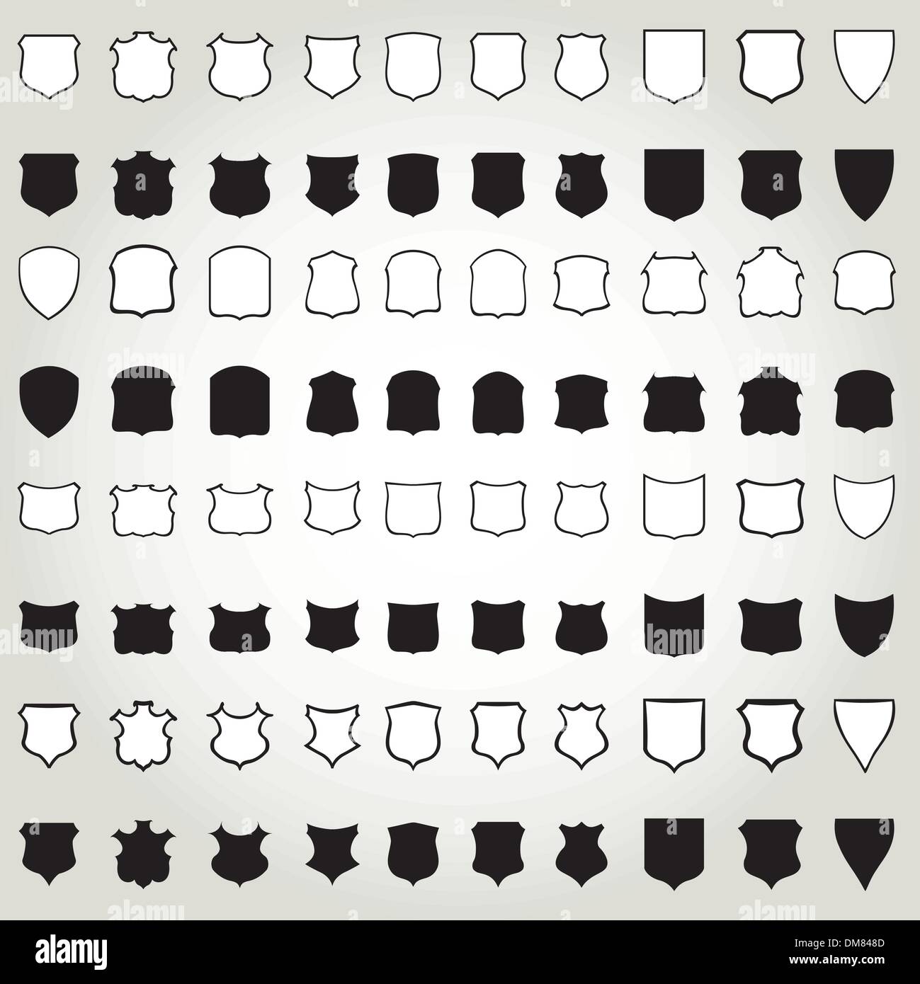 Vektor-Schilde für Design. Black Kollektion. Stock Vektor