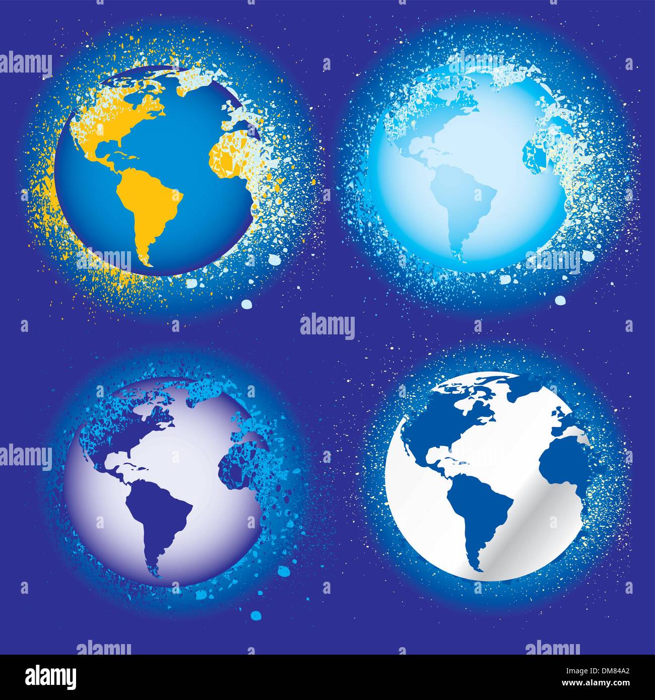 Auflistung der Erde Globen, Abbildung. Vektor-format Stock Vektor
